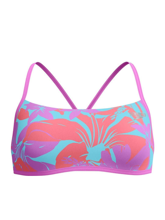 Allover Bikini Sports Bra Floral Arctic Glass