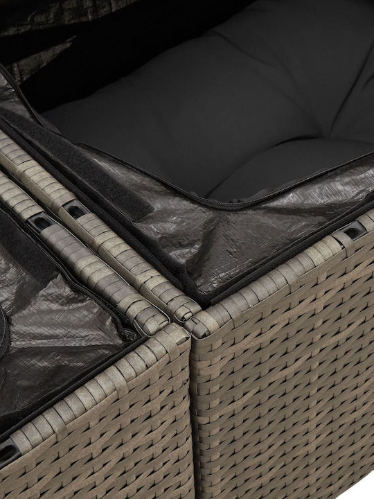 Corner Outdoor Sofa Rattan with Cushions 55x55x85cm