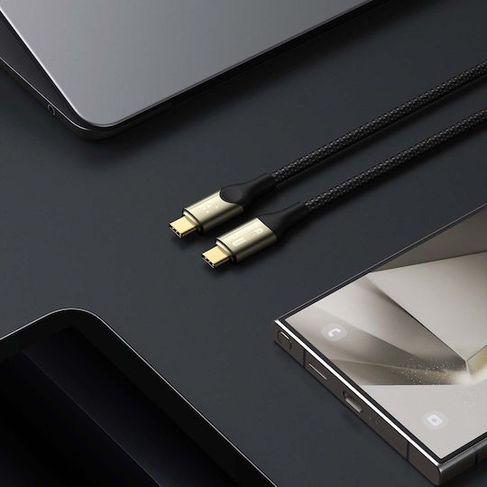 Voltme Braided USB 4 Video Cable USB-C Male - USB-C 240W PD Black 1.2m C2198
