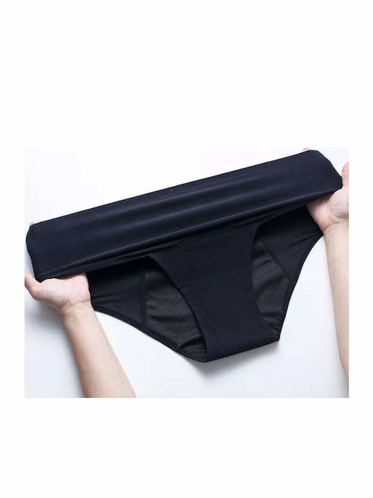 Slip Menstrual Fără Cusături Negru Pentru Femei