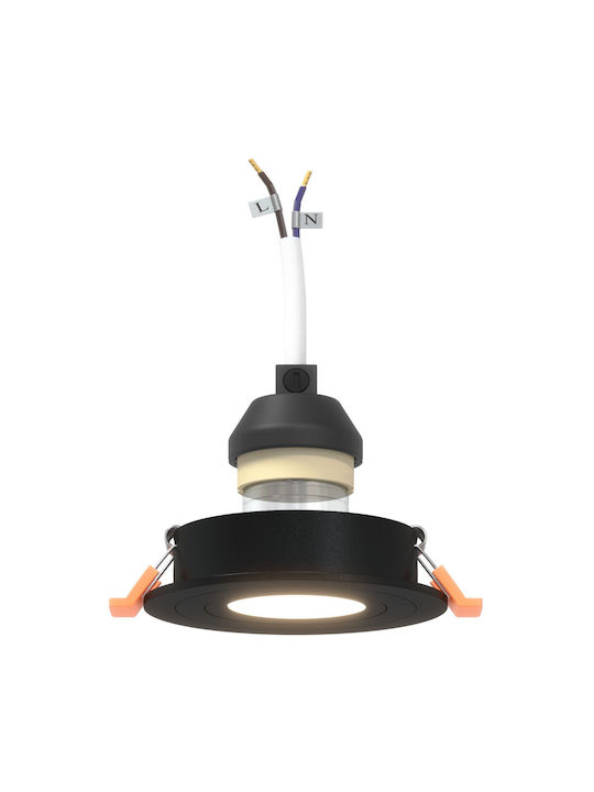vidaXL Round Metallic Ceiling Spot with Built-in LED and Warm White Light Black 91x91cm