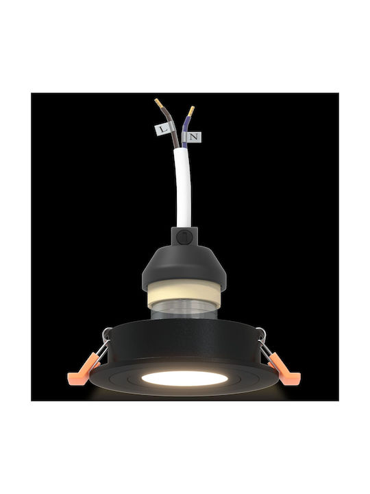 vidaXL Round Metallic Ceiling Spot with Built-in LED and Warm White Light Black 91x91cm 6pcs
