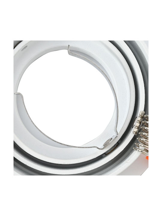 vidaXL Round Metallic Ceiling Spot with Built-in LED and Warm White Light White 9.1x9.1cm