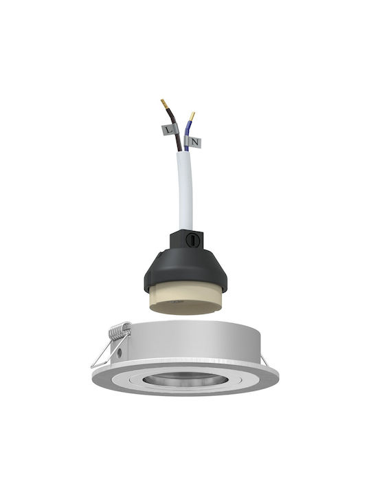 vidaXL Round Metallic Ceiling Spot with Built-in LED and Warm White Light White 91x91cm 6pcs