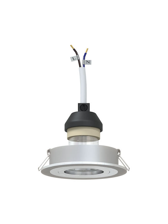 vidaXL Round Metallic Ceiling Spot with Built-in LED and Warm White Light White 91x91cm 6pcs