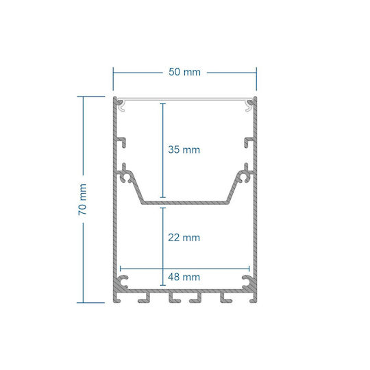GloboStar Hanging Aluminum Profile for LED Strip with Opal Cover