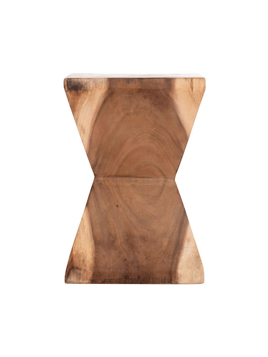 Stool For Living Room Wooden Anvil Natural Color 31x31x45cm