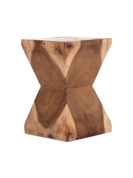 Stool For Living Room Wooden Anvil Natural Color 31x31x45cm