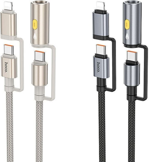 Hoco Cable All-in-one Type C Lightning To Type C Cigarette Lighter Pd 3a 60w U138 1,2 M Black