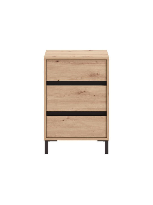 Комод Marron No3f Дървен Черен 48x40x71см
