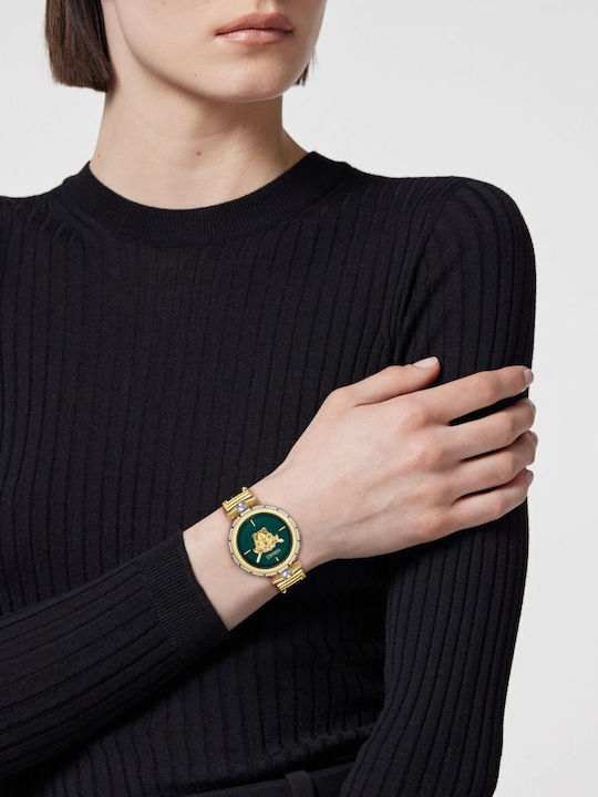 Versace Medusa Womens Watch 34mm Battery with Gold Metal Bracelet