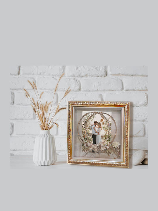 Tablo Luxus Goldene Hochzeitskronenbox 30x30 cm 3 cm Tiefe