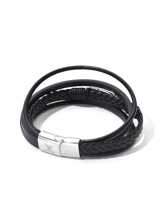 Toro Nero Brățară Pentru Bărbați Din Piele 21cm