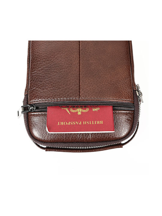 Piele Geantă pentru bărbați De umăr / tip crossbody Maro