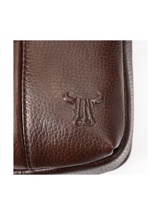 Piele Geantă pentru bărbați De umăr / tip crossbody Maro