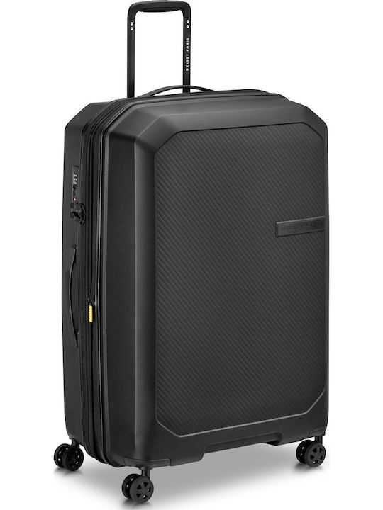 Delsey Anvers Large Hard Travel Suitcase Black with 4 Wheels Height 75.5cm