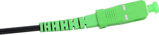 Extralink Flat Καλώδιο Οπτικής Ίνας SC/APC-SC/APC 15m Μαύρο