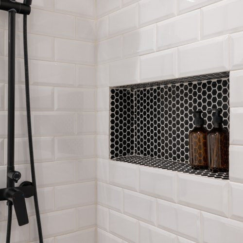 Vevor An der Wand montiert Badezimmerregal Kunststoff 40.6x50.8x10.2cm Schwarz