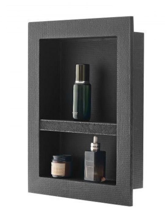 Vevor Wall Mounted Bathroom Shelf Plastic 40.6x50.8x10.2cm Black