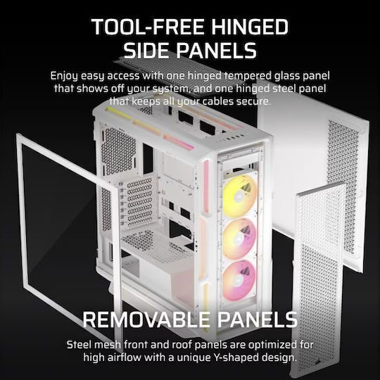 iCUE LINK 5000T LX RGB Gaming Midi Tower Computer Case with Side Window White