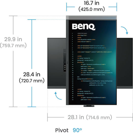 BenQ RD320U IPS HDR Monitor 31.5" 4K 3840x2160 με Χρόνο Απόκρισης 5ms GTG