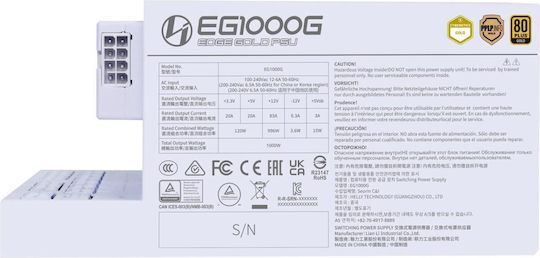 Lian Li Edge Gold 1000W White Computer Power Supply Full Modular 80 Plus Gold