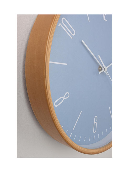 Ceas de perete Bizzotto Clancy MDF albastru deschis Ø32x4.5