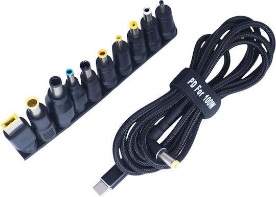 USB-C Universal Laptop Charger 100W with Detachable Power Cable