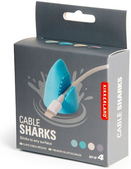 Kikkerland Cable Shark Set Of 4 Στήριγμα Καλωδίων
