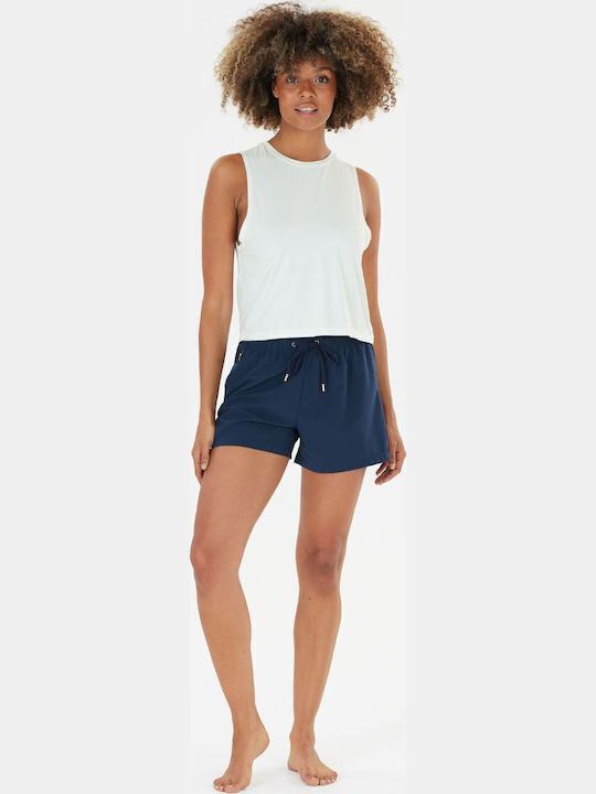 Γυναικείο Αθλητικό Crop Top Αμάνικο White