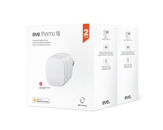 Eve Thermo Smart Thermostat-Ventil 2er-Pack 2020 Homekit Heim Küche