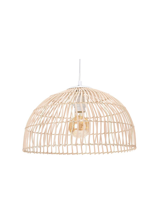 Piazza Pendant Light Beige Boho Bell with Socket E27 40x40x22cm