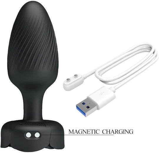 Pretty Love Vibrating Butt Plug Πρωκτική Σφήνα με Δόνηση Μαύρη