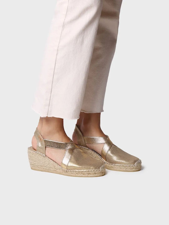 Women's Fabric Platform Espadrilles Gold
