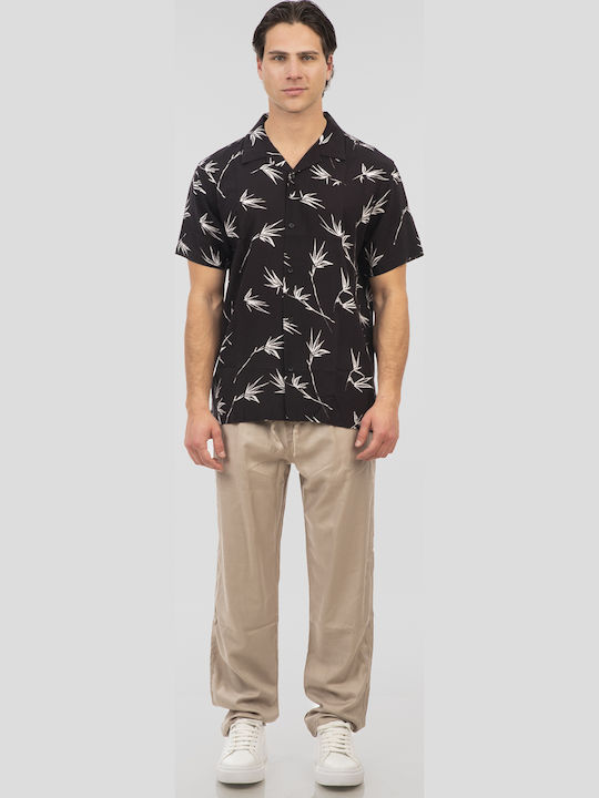 Short-sleeved Cotton Shirt Black