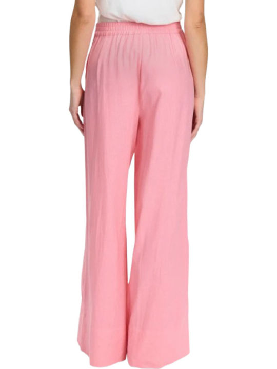 Damen Stoff Hose Flamingo Pink