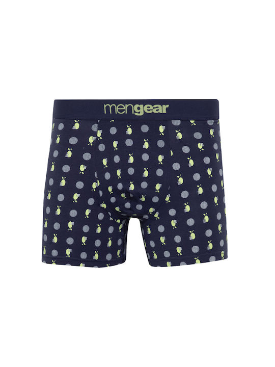 Lemon Dots Mengear Ανδρικά Μποξεράκια Μπλε Μαριν με Σχέδια 2Pack