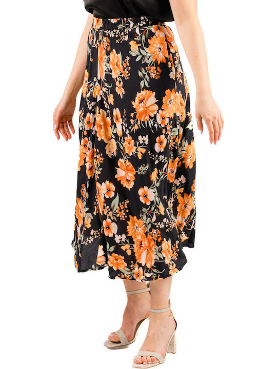 Φούστα Floral Μαύρη