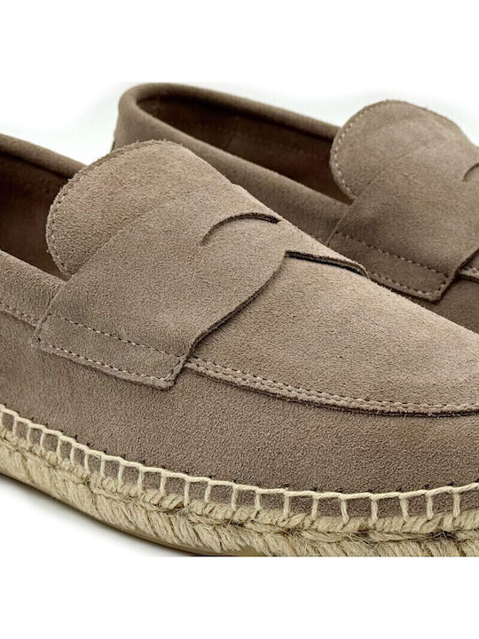 Din piele Espadrile pentru bărbați în culoarea Bej