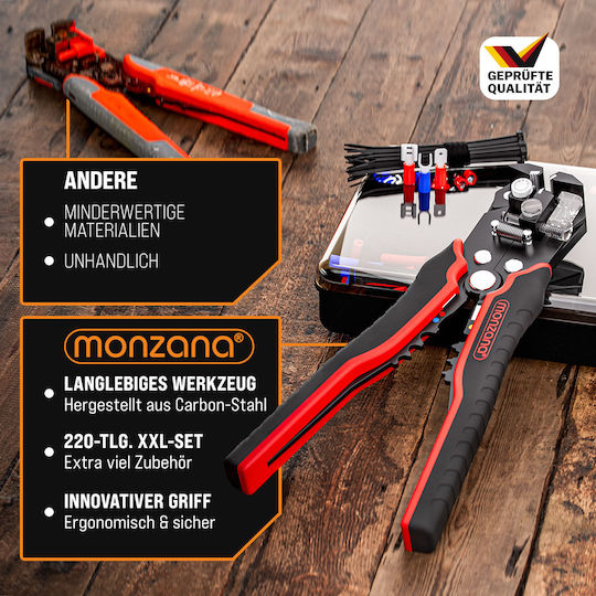 Monzana Crimping Tool Set 220 Pieces Multicolor