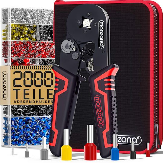 Set de Unelte de Sertizare Monzana 2000 Bucăți Conectori Terminali Multicolor 0.25-10 Mm²
