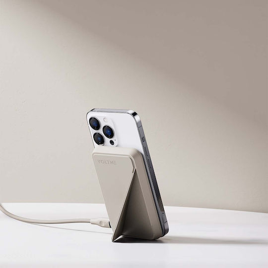 Voltme MagPak MagSafe Power Bank 5000mAh 15W με Θύρα USB-C Dove Grey