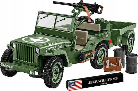 Cobi Building Blocks Willys MB Trailer Executive Edition for 7+ Years 1580 Pieces