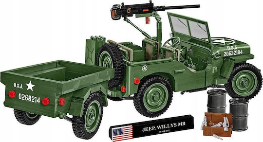 Cobi Building Blocks Willys MB Trailer Executive Edition for 7+ Years 1580 Pieces