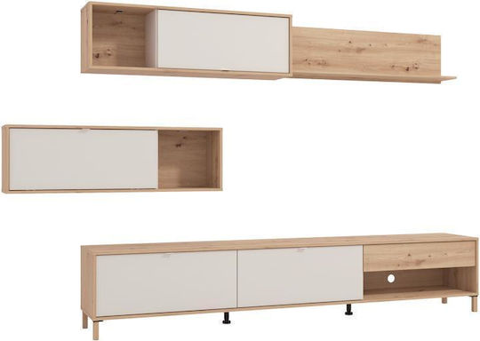 Σύνθετο Σαλονιού Norwich Οακ/cashmere με Φωτισμό Μ234xΒ40xΥ197εκ.