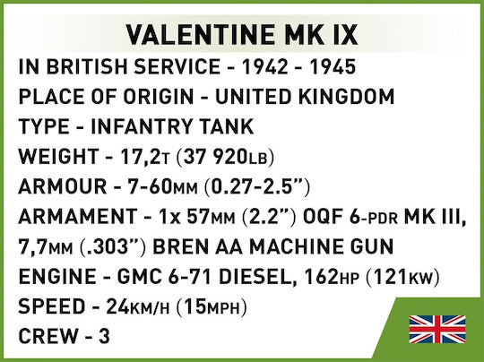 Cobi Building Blocks Renault R35 Valentine IX Panzer I for 7 Plus Years 595 Pieces