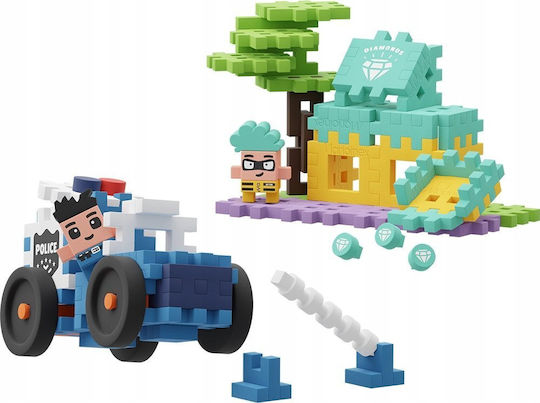 Marioinex Building Blocks Waffle Mini Police Car and Jewelry Store for 3+ Years 80 Pieces