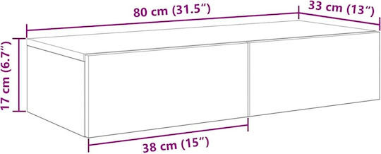 Raft Alb 80x33x17 cm