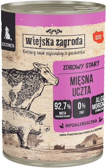 Wiejska Zagroda Υγρή Τροφή Σκύλων με Γαλοπούλα και Αρνί 800gr