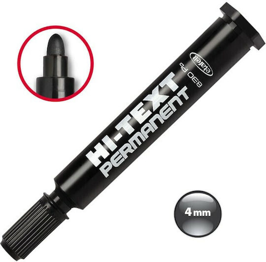 Etafelt Hi-Text Permanent Markers 4mm Black 12pcs